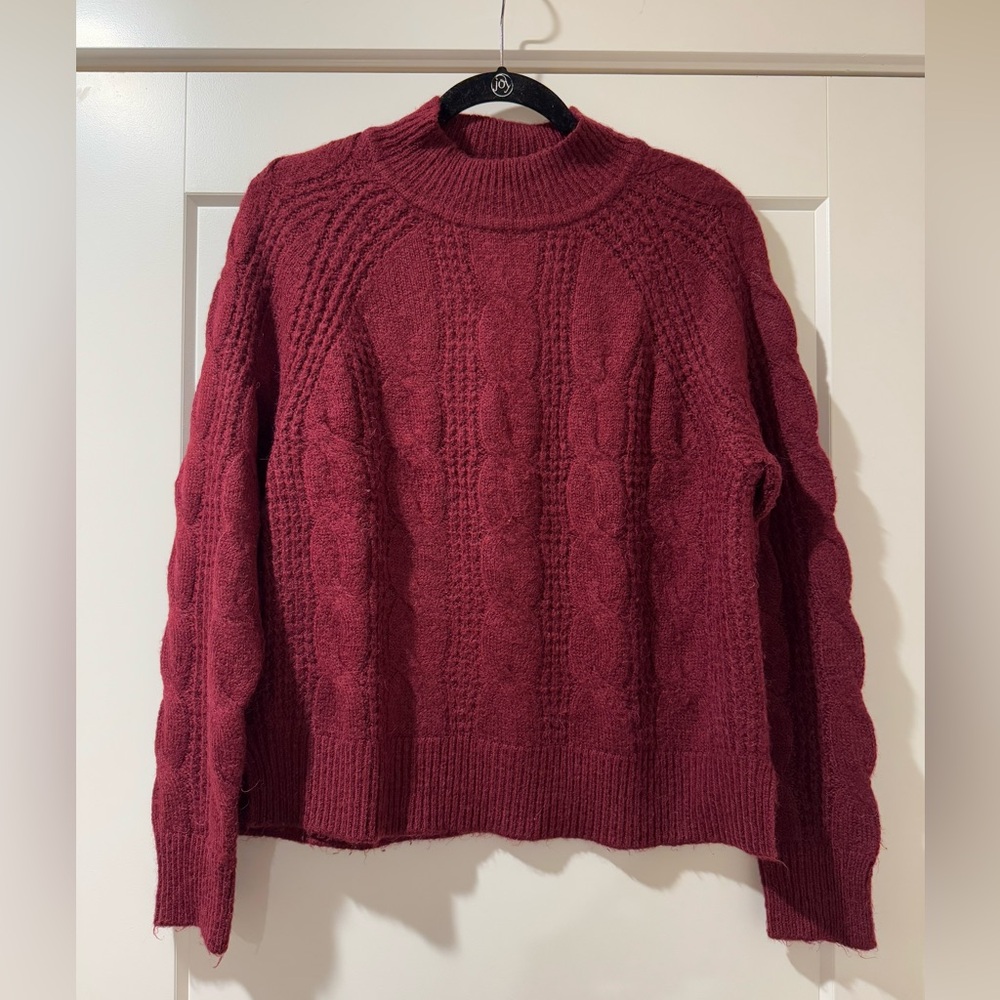 J. Crew Burgundy Mock Neck Sweater